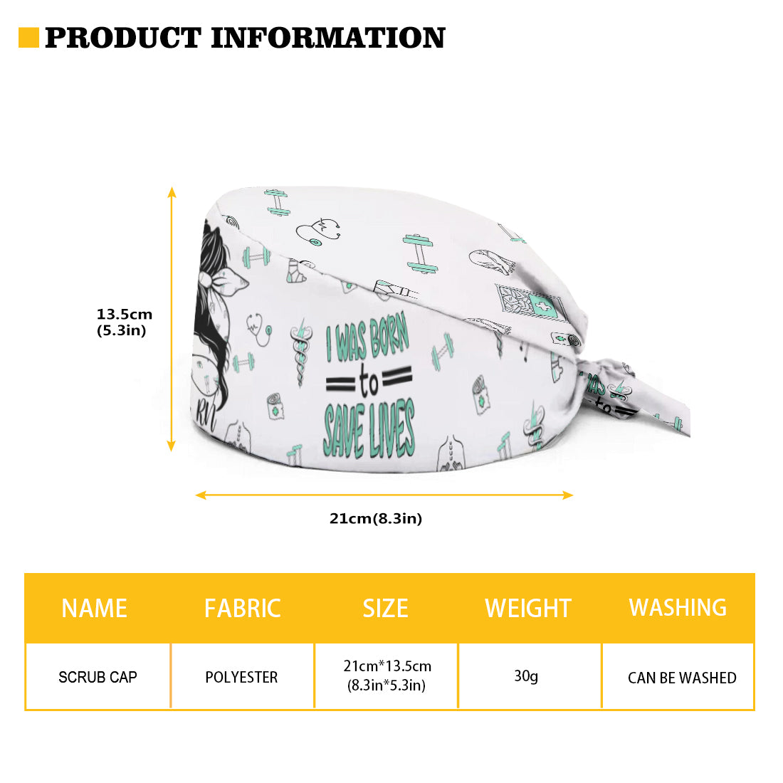 Sauvez des vies - Bonnet de bloc opératoire personnalisé pour infirmière