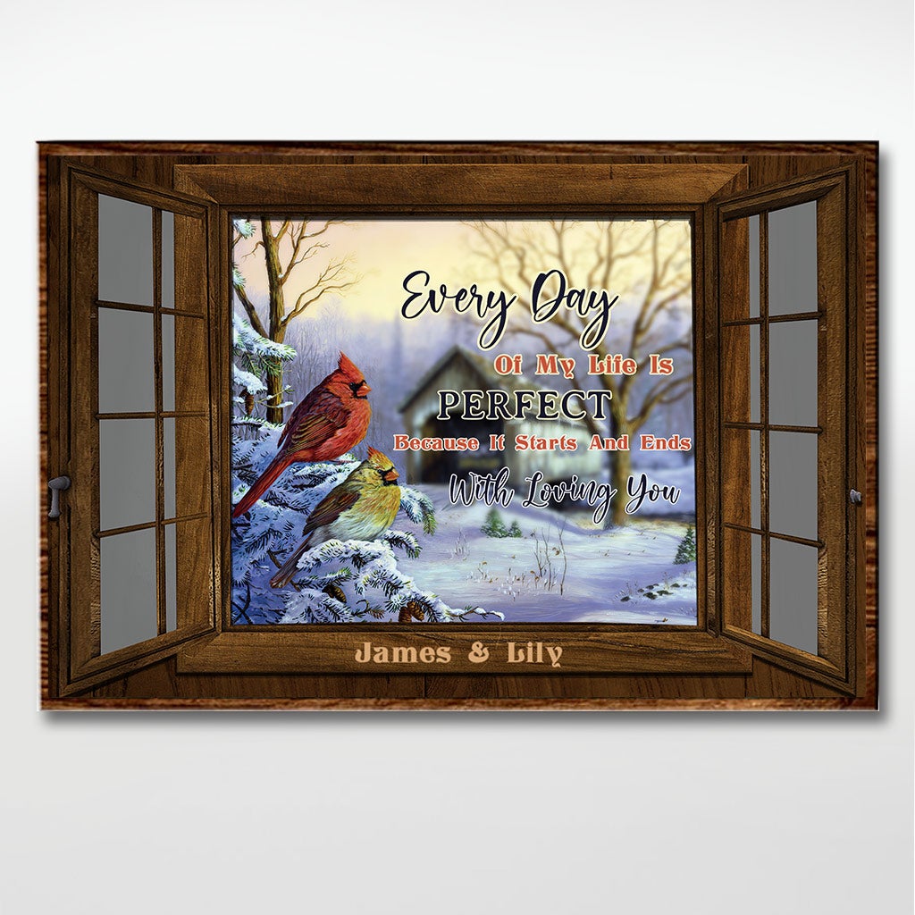 Chaque jour de ma vie est parfait - Affiche personnalisée pour couples