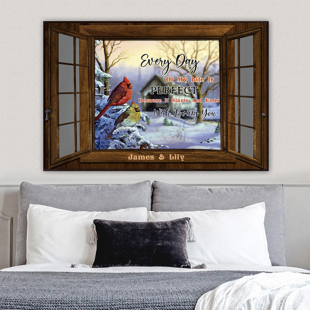 Chaque jour de ma vie est parfait - Affiche personnalisée pour couples