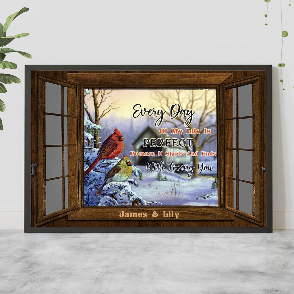 Chaque jour de ma vie est parfait - Affiche personnalisée pour couples