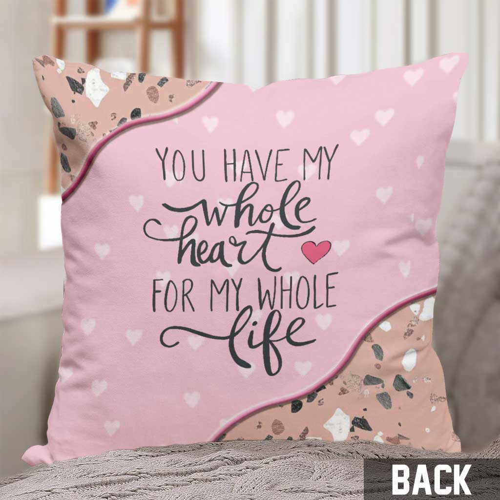 Pour toute ma vie - Coussin décoratif personnalisé pour couple