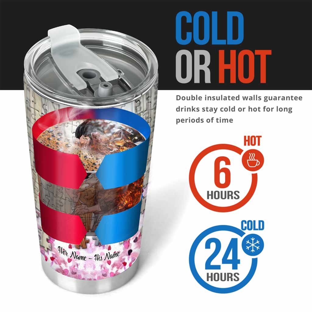 Tu es la pièce manquante de mon puzzle - Gobelet isotherme personnalisé pour couple