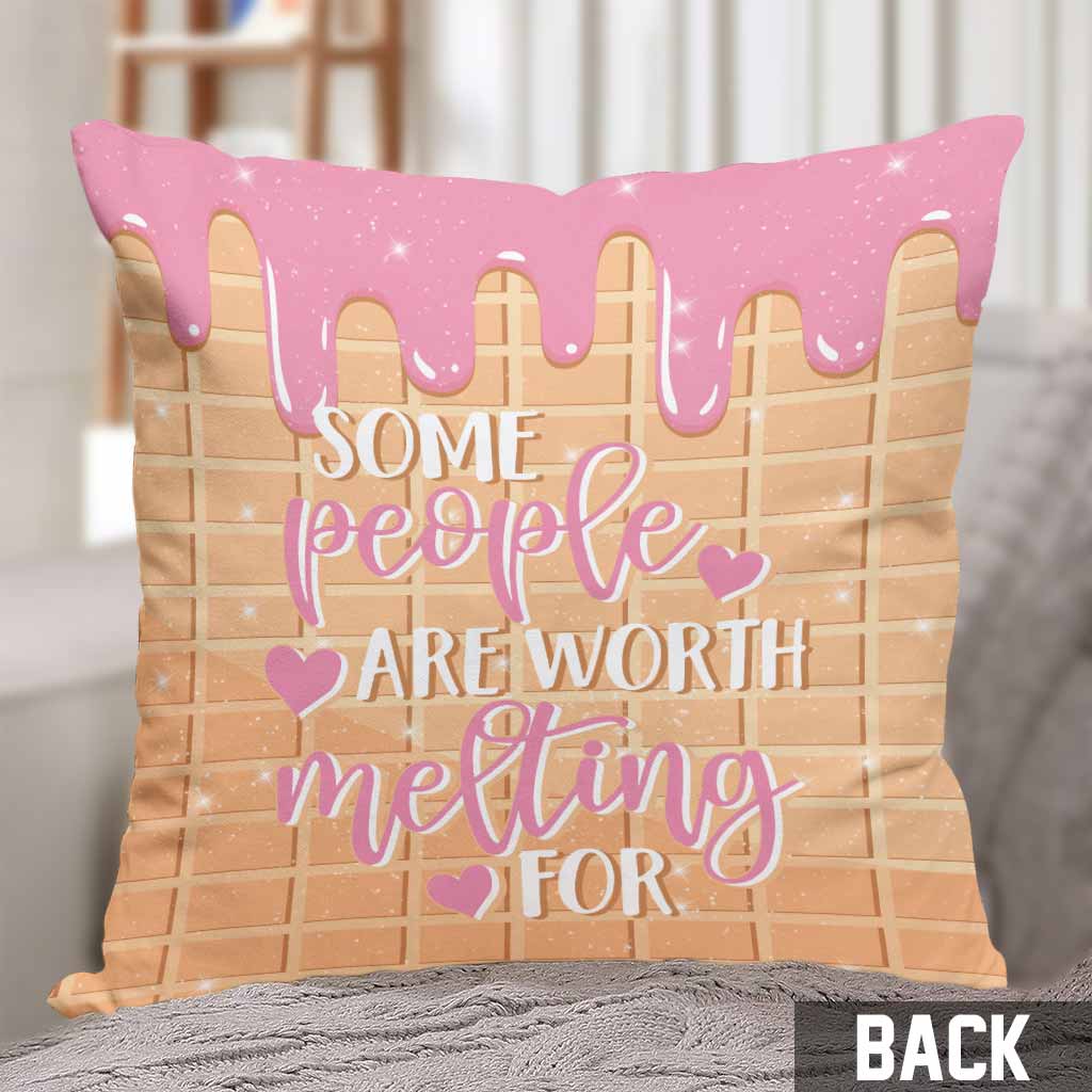 Some People Are Worth Melting For - Personalized Couple Throw Pillow