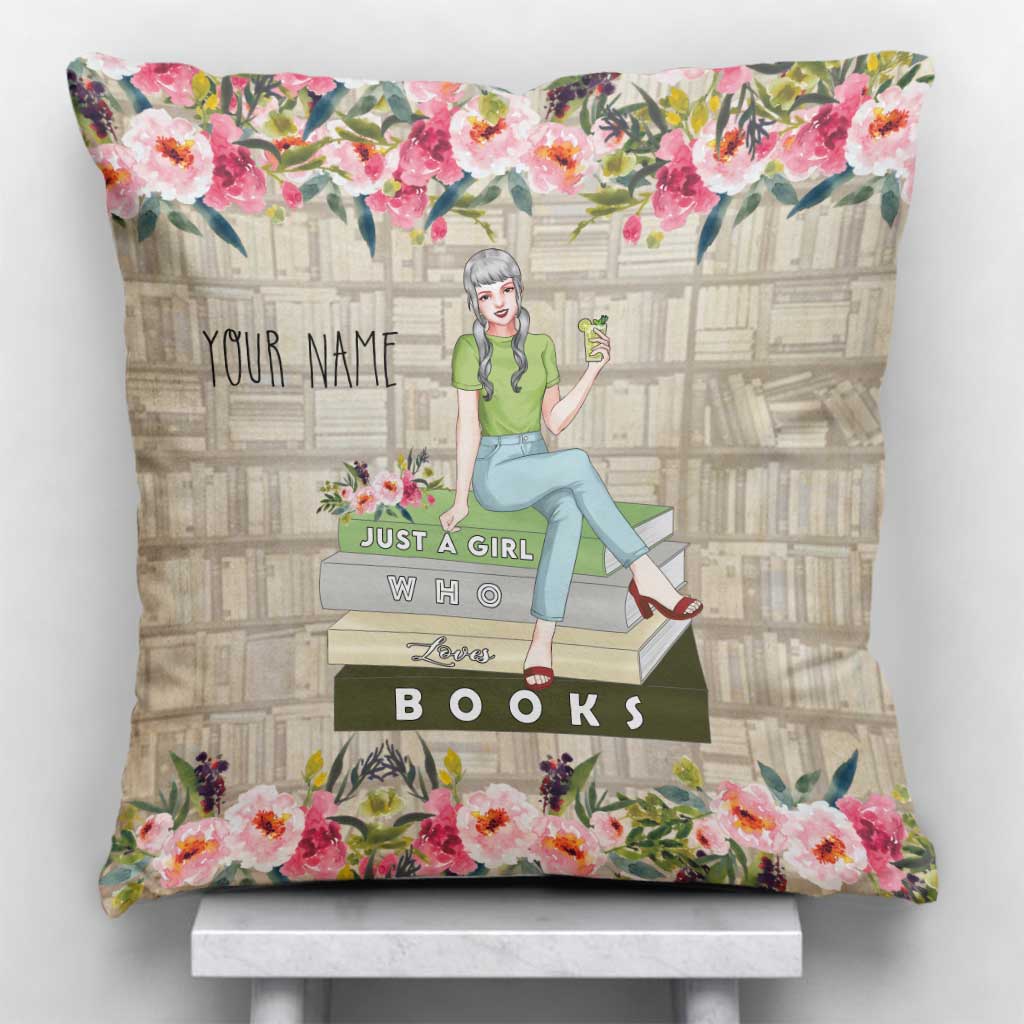 Just A Girl Who Loves Books - Personalized Throw Pillow