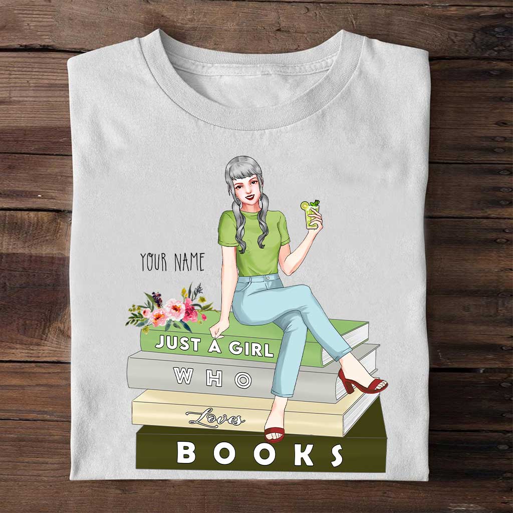 Juste une fille qui aime les livres - T-shirt et sweat à capuche personnalisés avec des livres