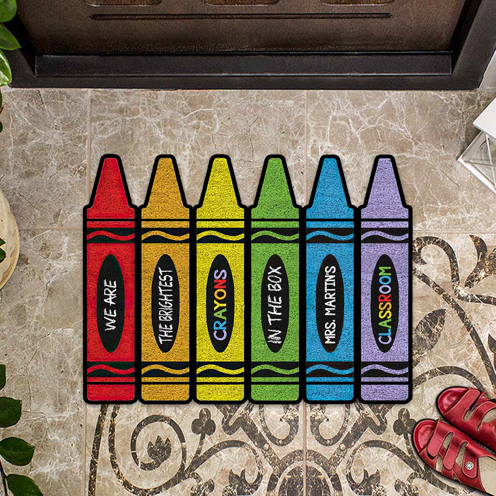 Nous sommes les crayons les plus brillants de la boîte - Paillasson personnalisé en forme d'enseignant