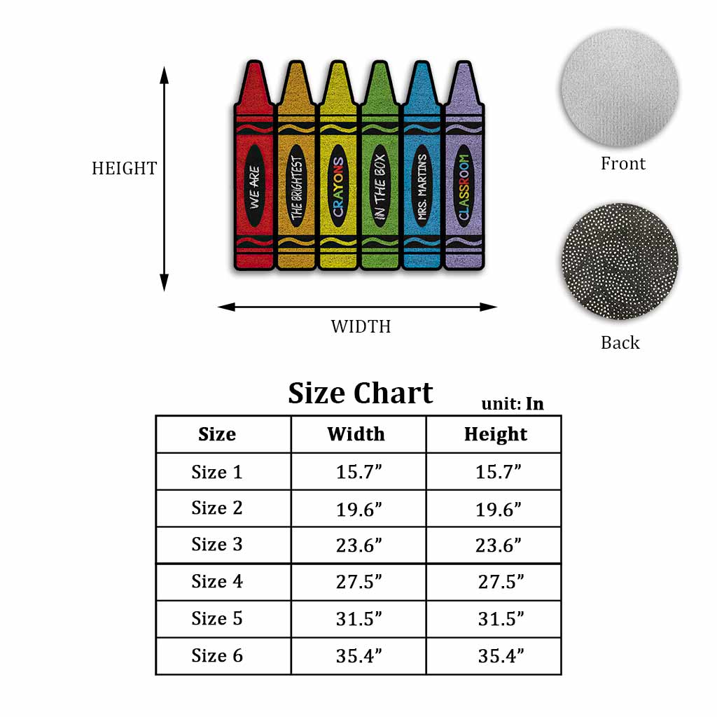 Nous sommes les crayons les plus brillants de la boîte - Paillasson personnalisé en forme d'enseignant