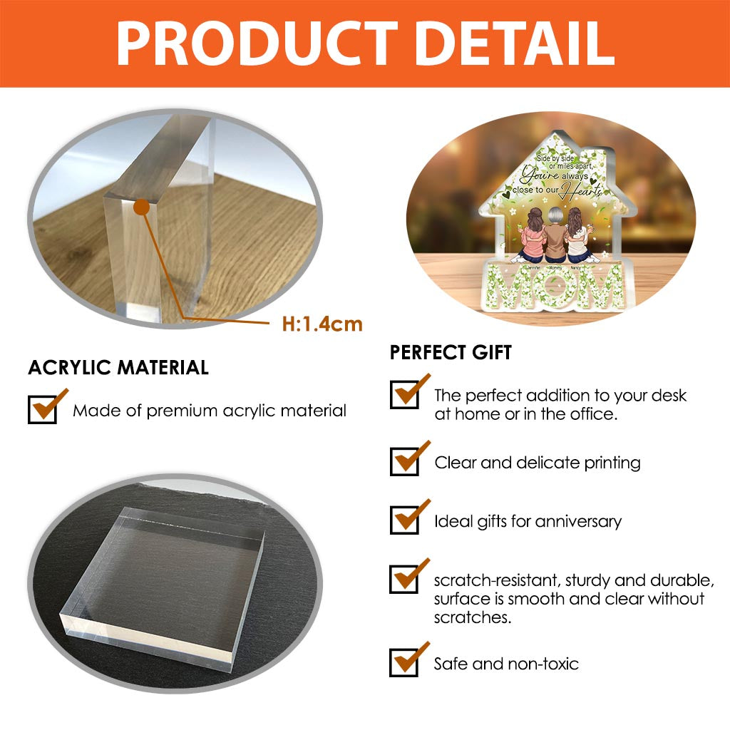 Maison Florale Maman - Plaque acrylique personnalisée pour la fête des mères