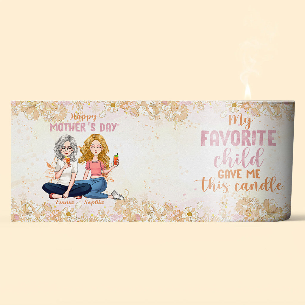 Mon enfant préféré m'a offert cette bougie - Bougie personnalisée pour maman avec couvercle en bois