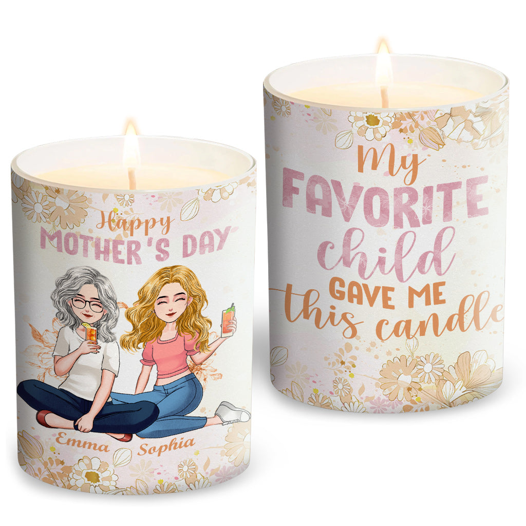 Mon enfant préféré m'a offert cette bougie - Bougie personnalisée pour maman avec couvercle en bois