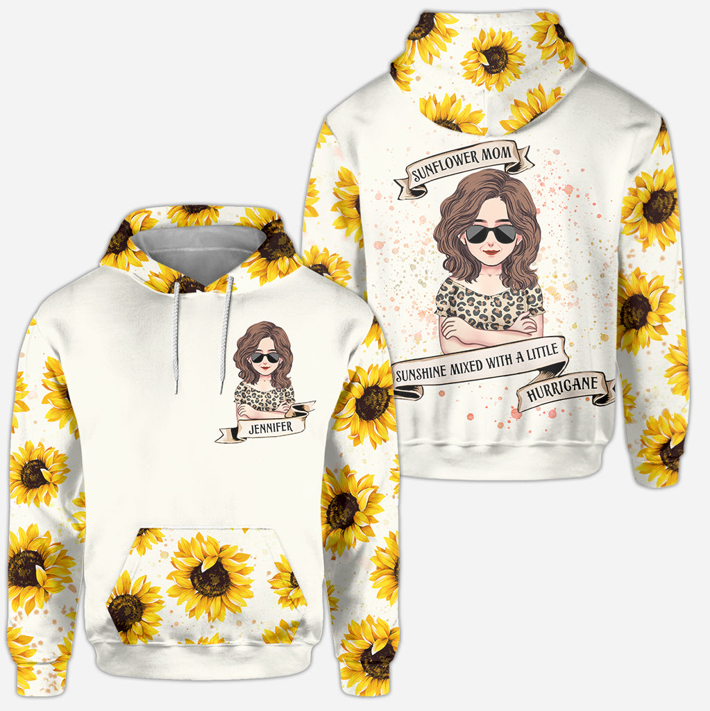 Sunshine Mixed With A Little Hurricane - Personalized Mother's Day Mother Hoodie and Leggings