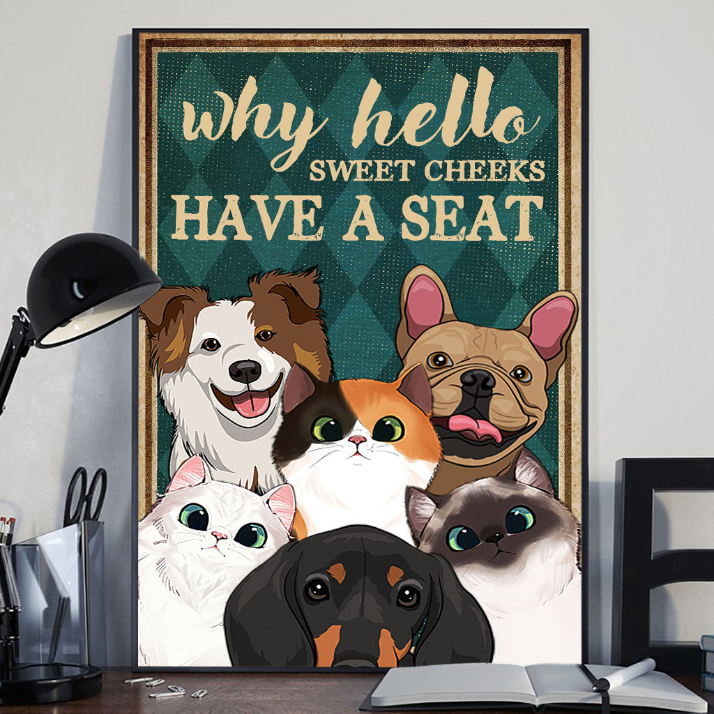Pourquoi « Hello Sweet Cheeks » ? Toile et affiche personnalisées pour chiens