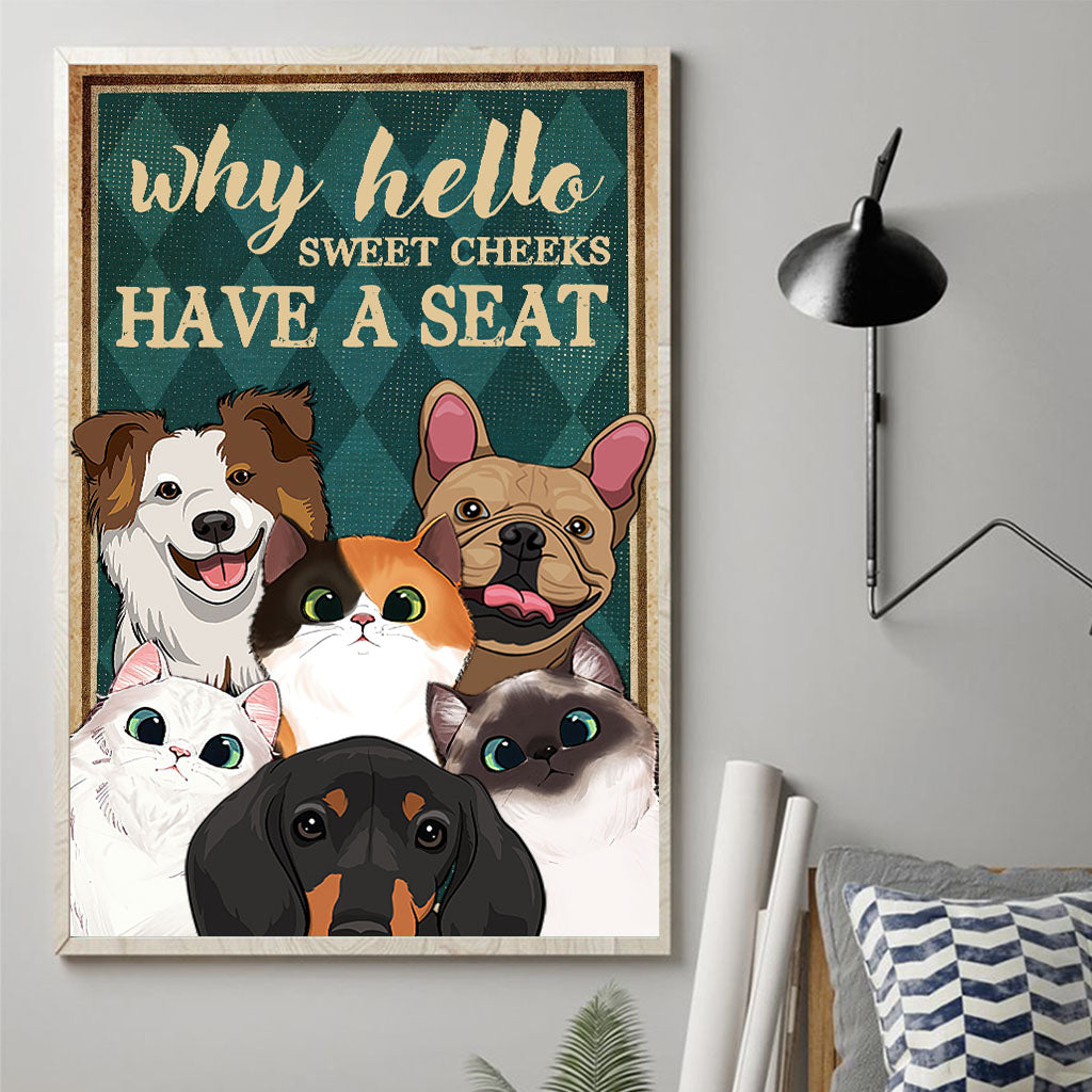 Pourquoi « Hello Sweet Cheeks » ? Toile et affiche personnalisées pour chiens