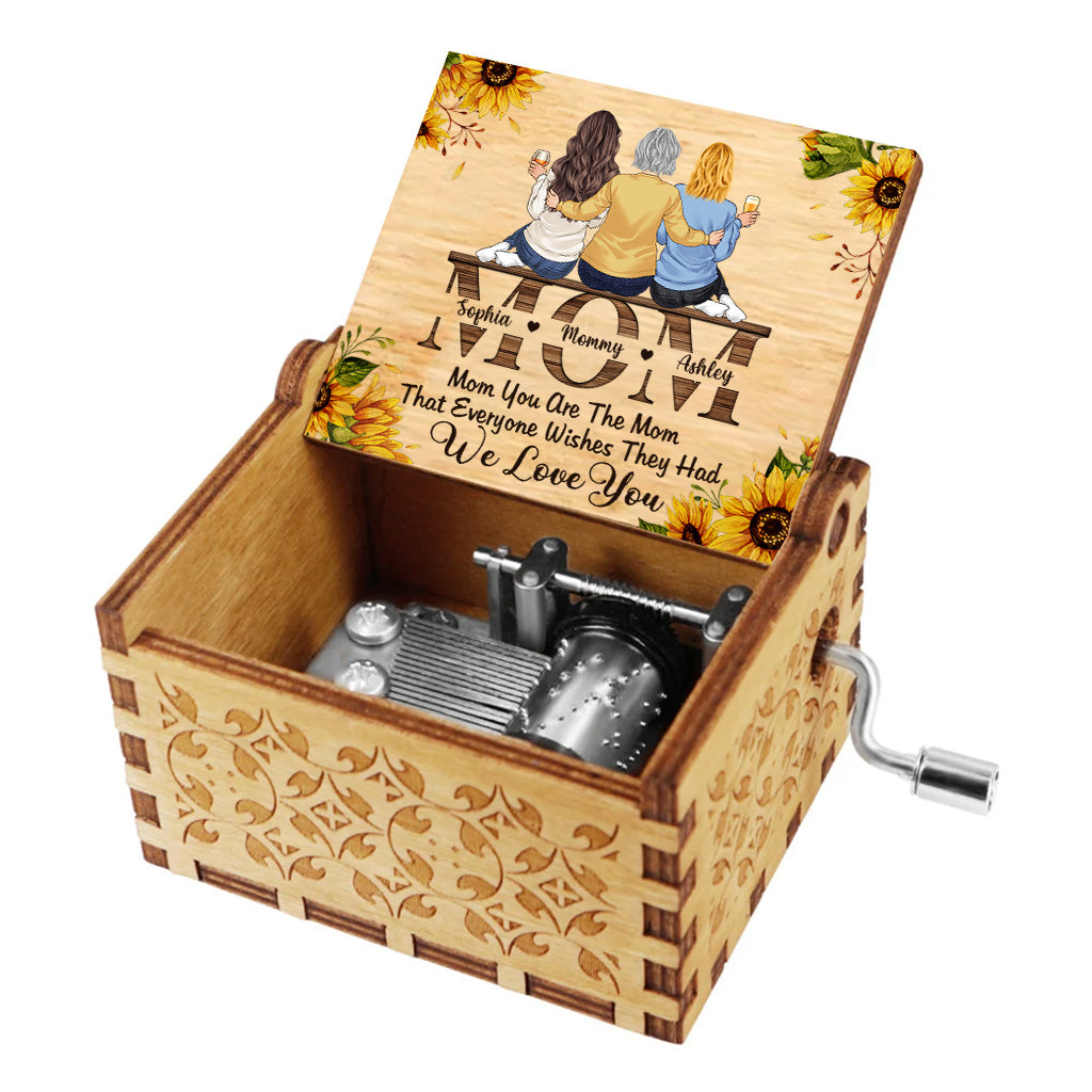 MAMAN - Boîte à musique à manivelle personnalisée pour la fête des mères