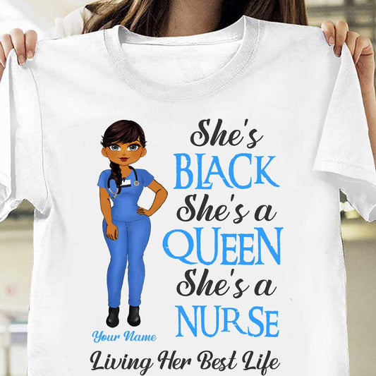 Infirmière noire - T-shirt et sweat à capuche personnalisés pour infirmière