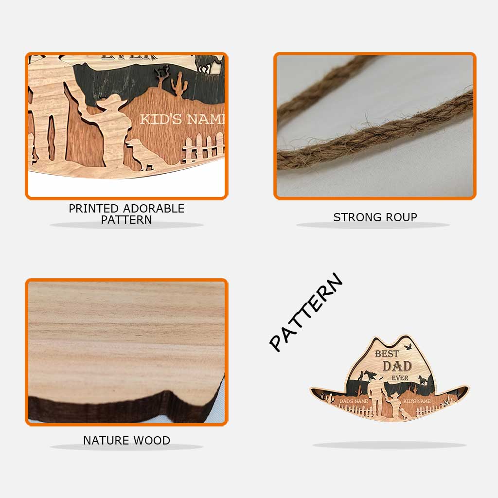 Meilleur papa du monde - Panneau en bois personnalisé pour la fête des pères avec un cheval