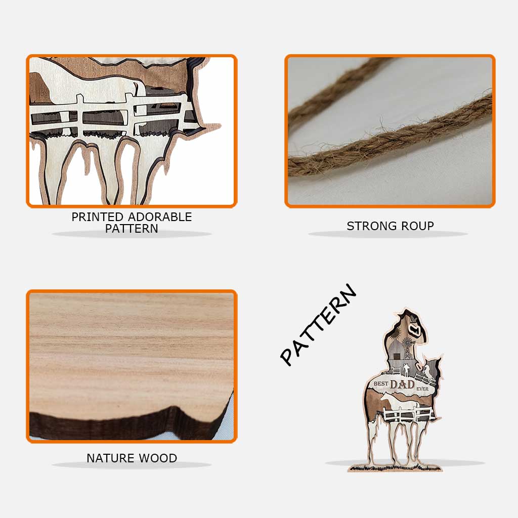 Meilleur papa du monde - Panneau en bois avec un cheval pour la fête des pères