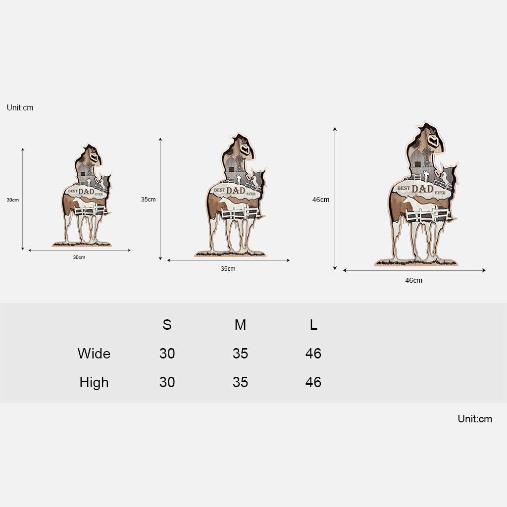 Meilleur papa du monde - Panneau en bois avec un cheval pour la fête des pères