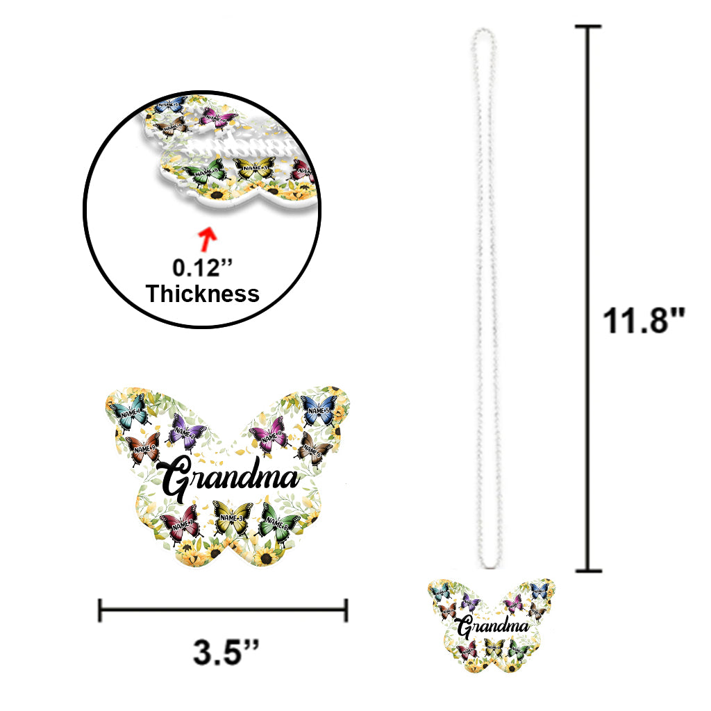 Maman et enfants - Ornement de voiture transparent personnalisé pour grand-mère