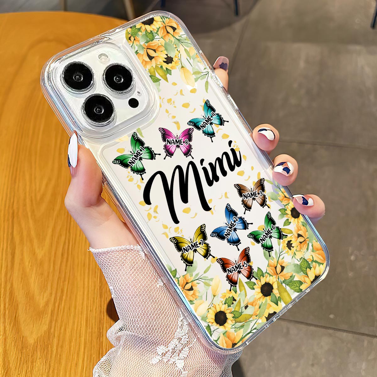 Nous t'aimons - Coque de téléphone transparente personnalisée pour grand-mère