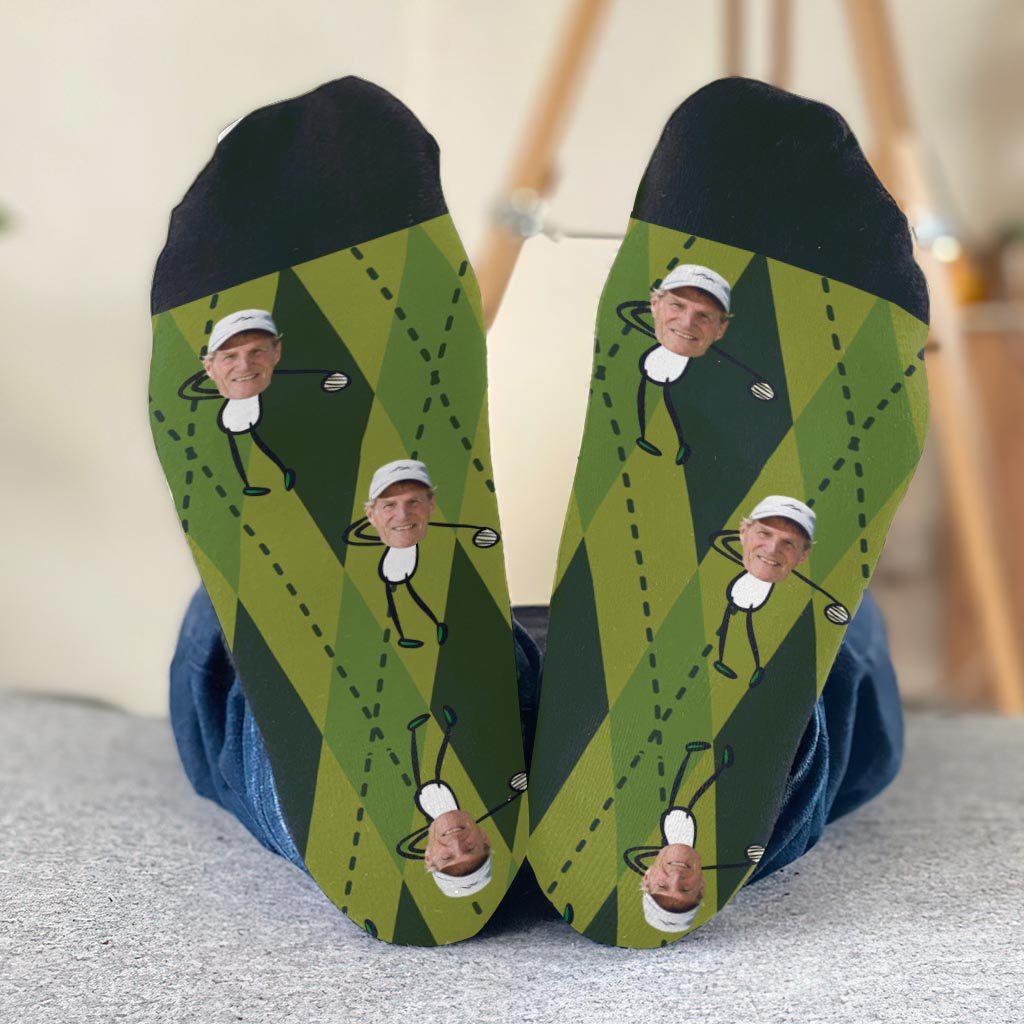 Chaussettes de golf porte-bonheur pour grand-père - Chaussettes personnalisées pour grand-père pour la fête des pères