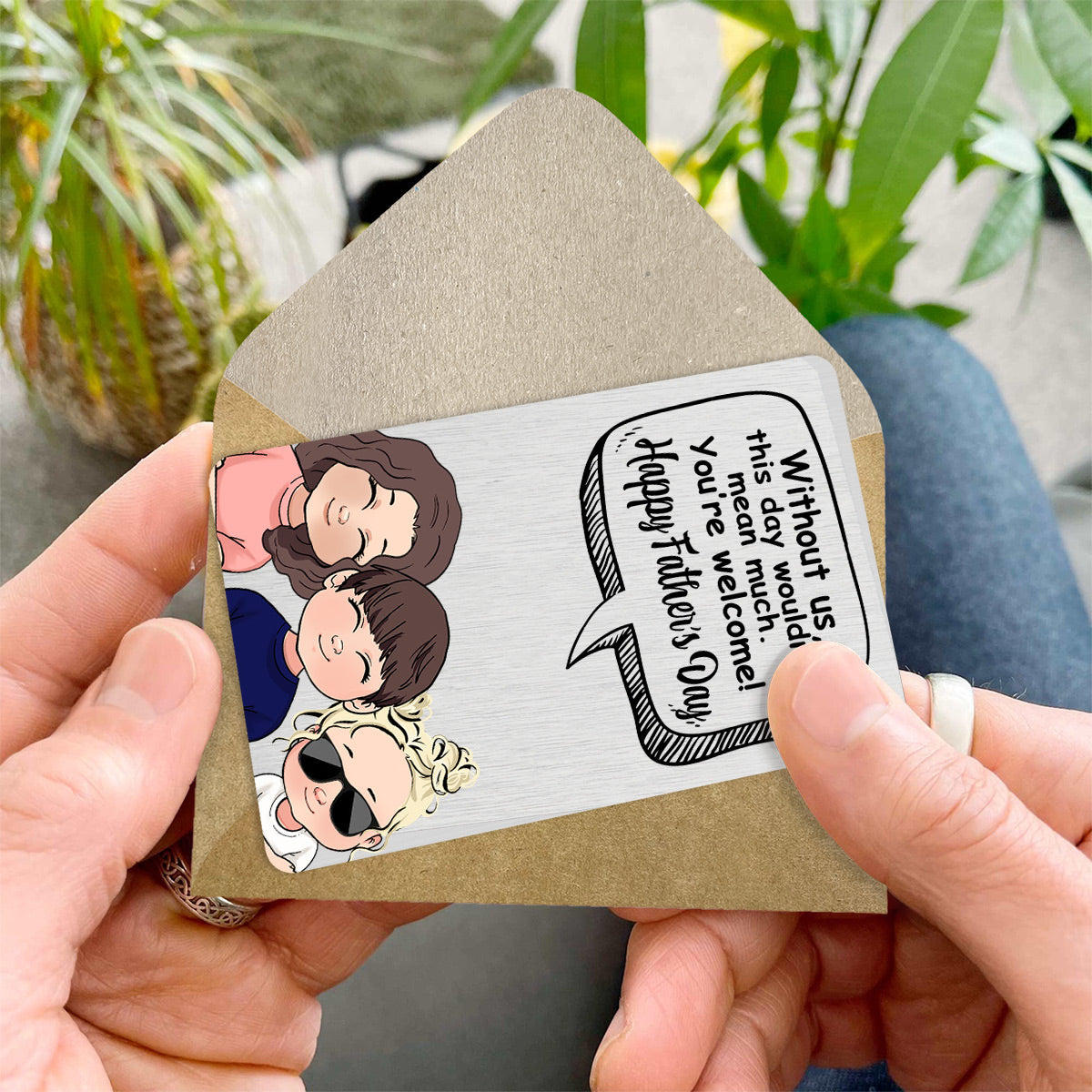 Sans moi - Cadeau pour papa, maman - Carte à insérer dans un portefeuille personnalisé