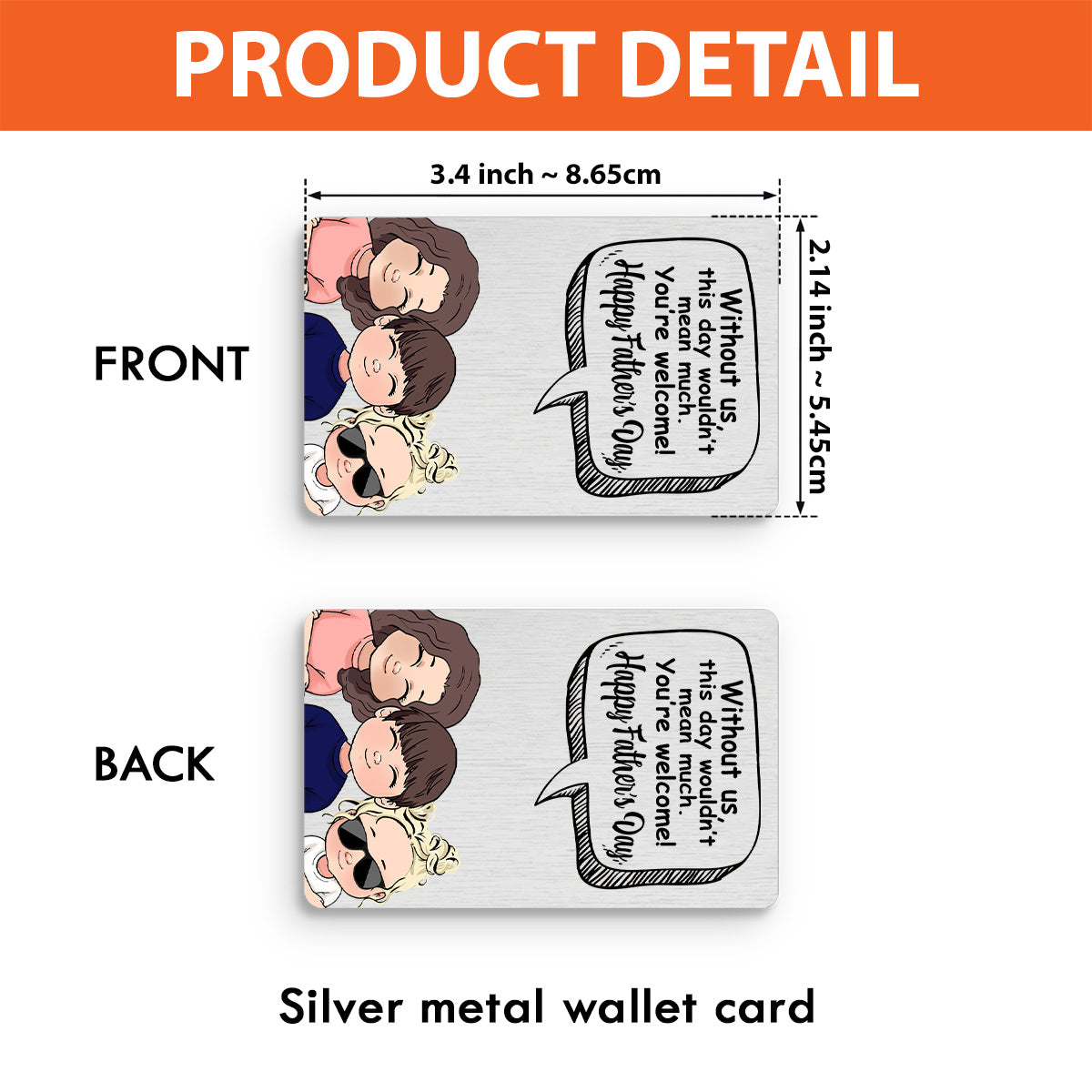 Sans moi - Cadeau pour papa, maman - Carte à insérer dans un portefeuille personnalisé