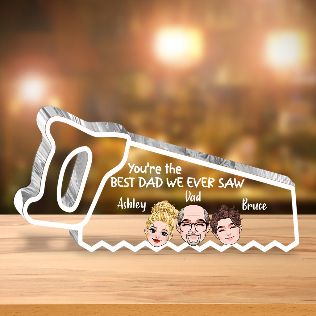 Tu es le meilleur papa - Plaque acrylique personnalisée pour père, forme sur mesure