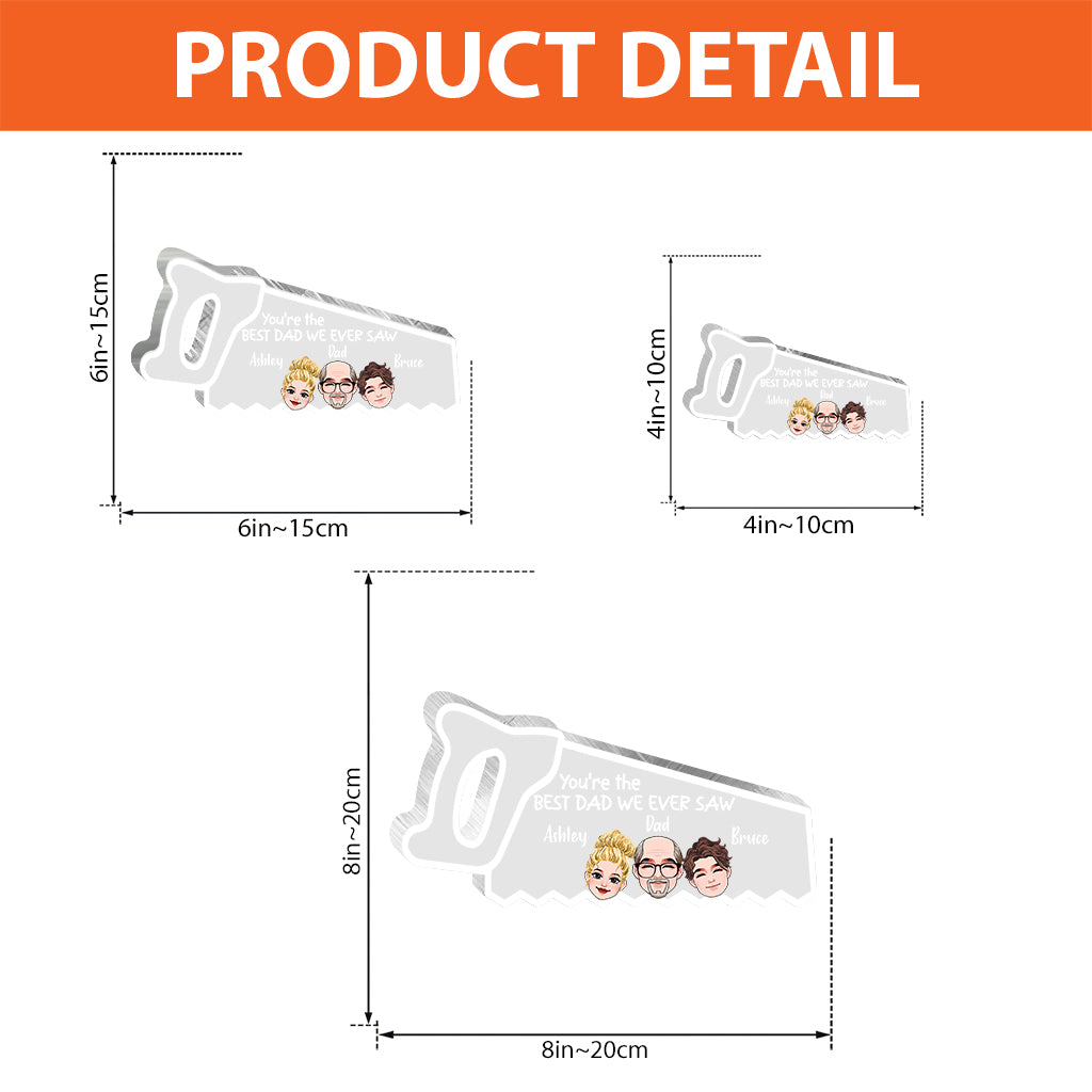 Tu es le meilleur papa - Plaque acrylique personnalisée pour père, forme sur mesure