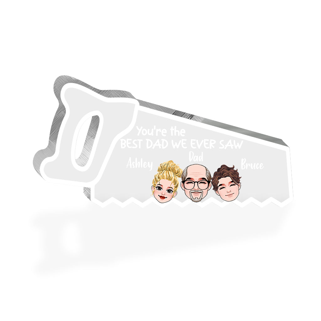 Tu es le meilleur papa - Plaque acrylique personnalisée pour père, forme sur mesure