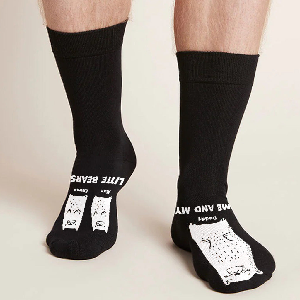 Moi et mes petits ours - Cadeau pour papa, grand-mère, grand-père, maman, oncle, tante - Chaussettes personnalisées