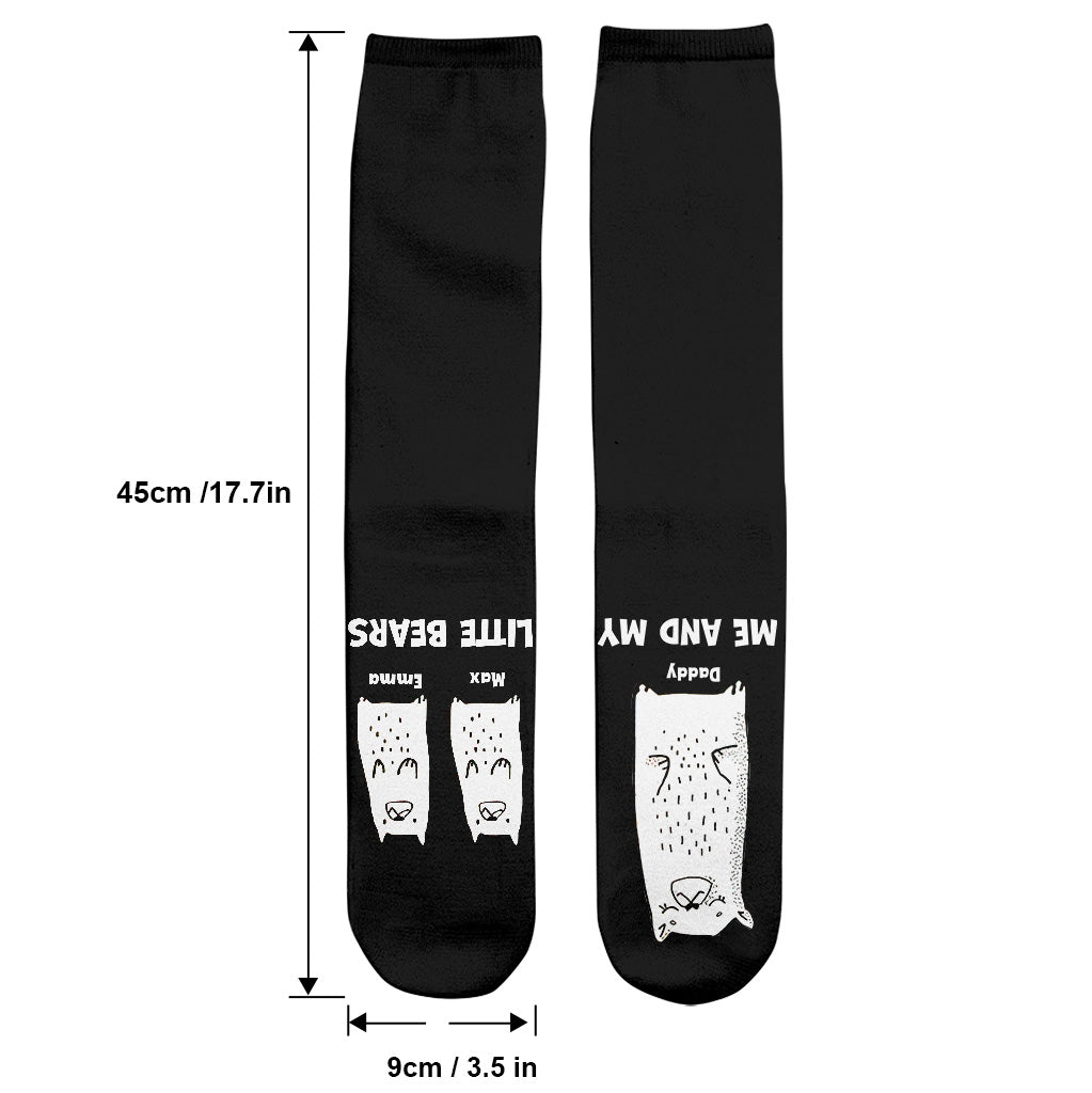 Moi et mes petits ours - Cadeau pour papa, grand-mère, grand-père, maman, oncle, tante - Chaussettes personnalisées