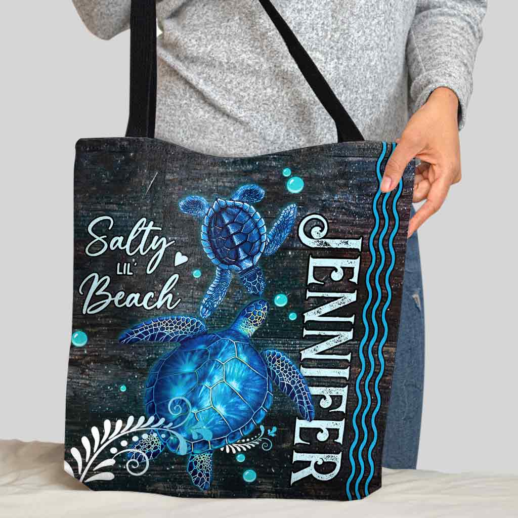 Salty Lil' Beach - Sac fourre-tout personnalisé en forme de tortue