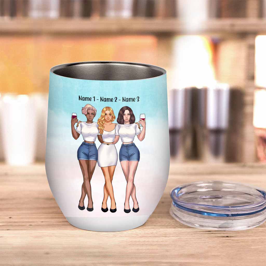 We'll Be Friends Untill We're Old & Senile - Personalized Bestie Wine Tumbler