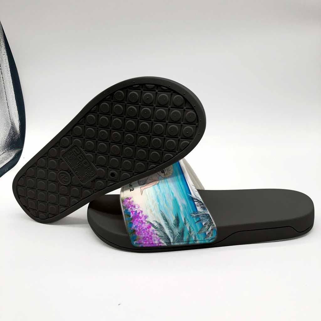 Sandales à enfiler personnalisées Beach Boozes Besties - Amoureux de la mer