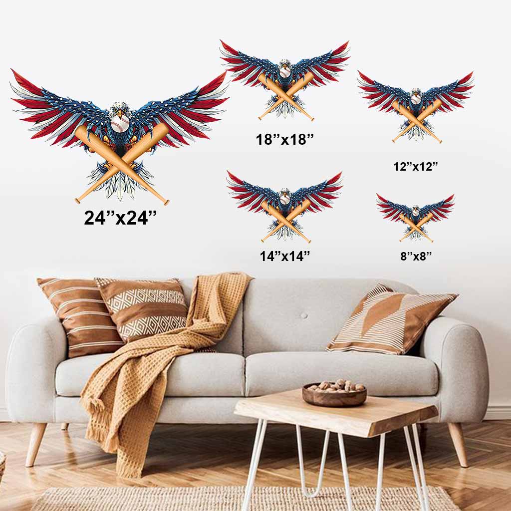 Baseball Independence Day Cut Metal Sign