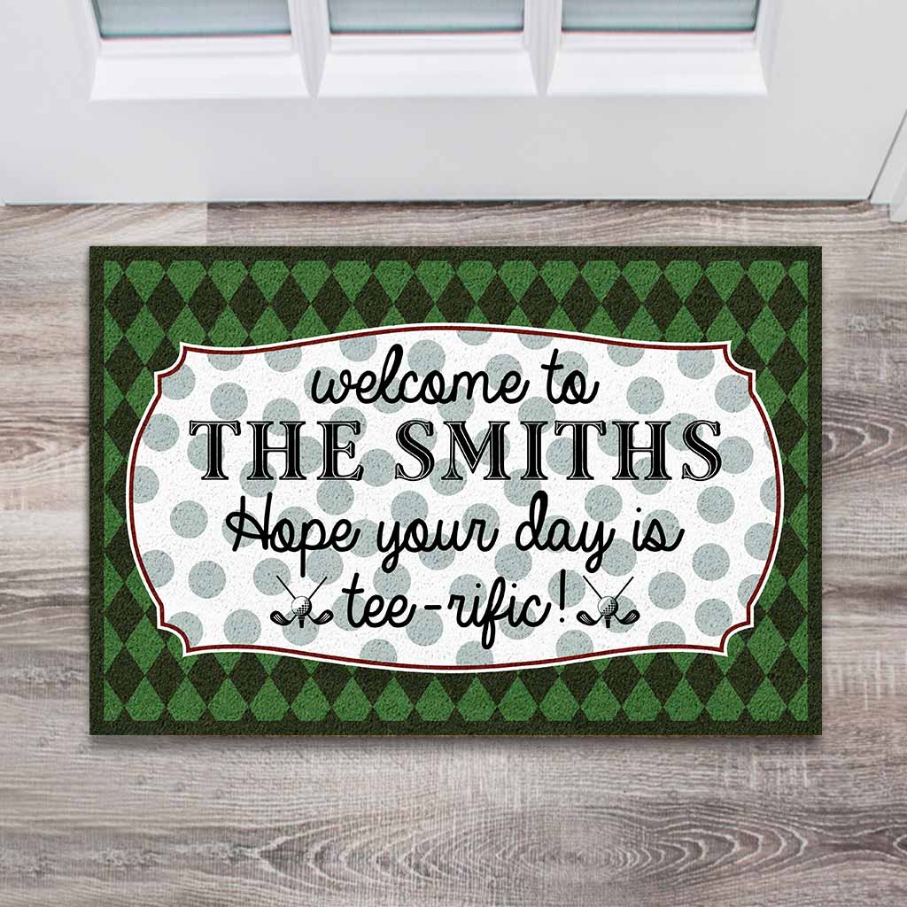 Hope Your Day Tee-rific - Golf Personalized Doormat