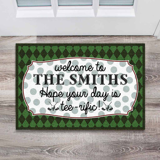 Hope Your Day Tee-rific - Golf Personalized Doormat