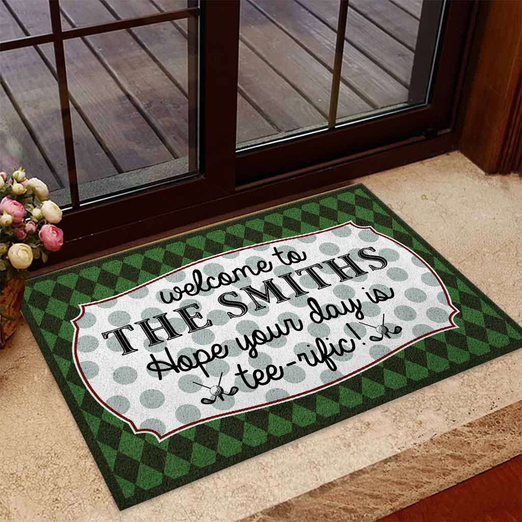 Hope Your Day Tee-rific - Golf Personalized Doormat