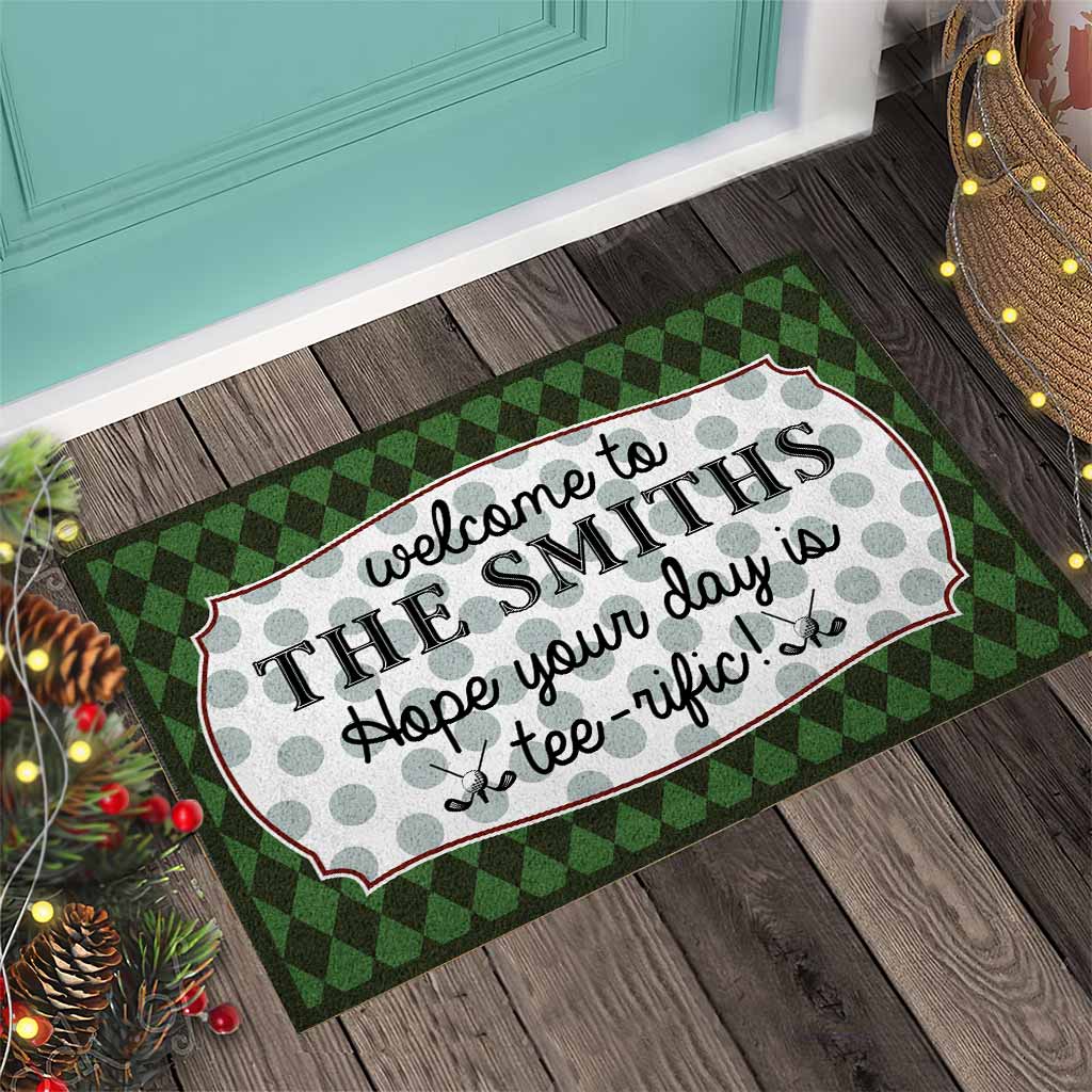 Hope Your Day Tee-rific - Golf Personalized Doormat