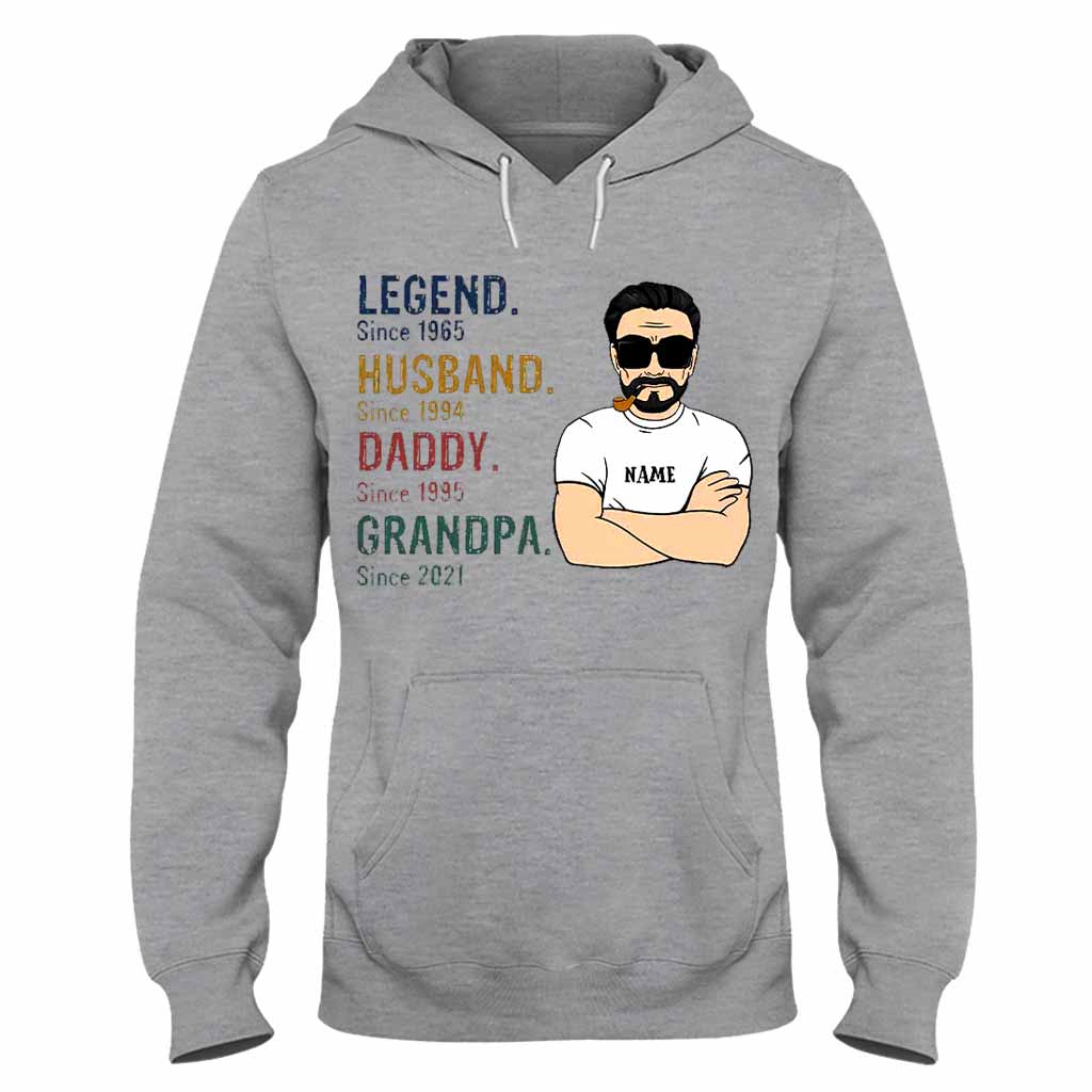 Légende Mari Papa Grand-père - T-shirt et sweat à capuche personnalisés pour papa 062021