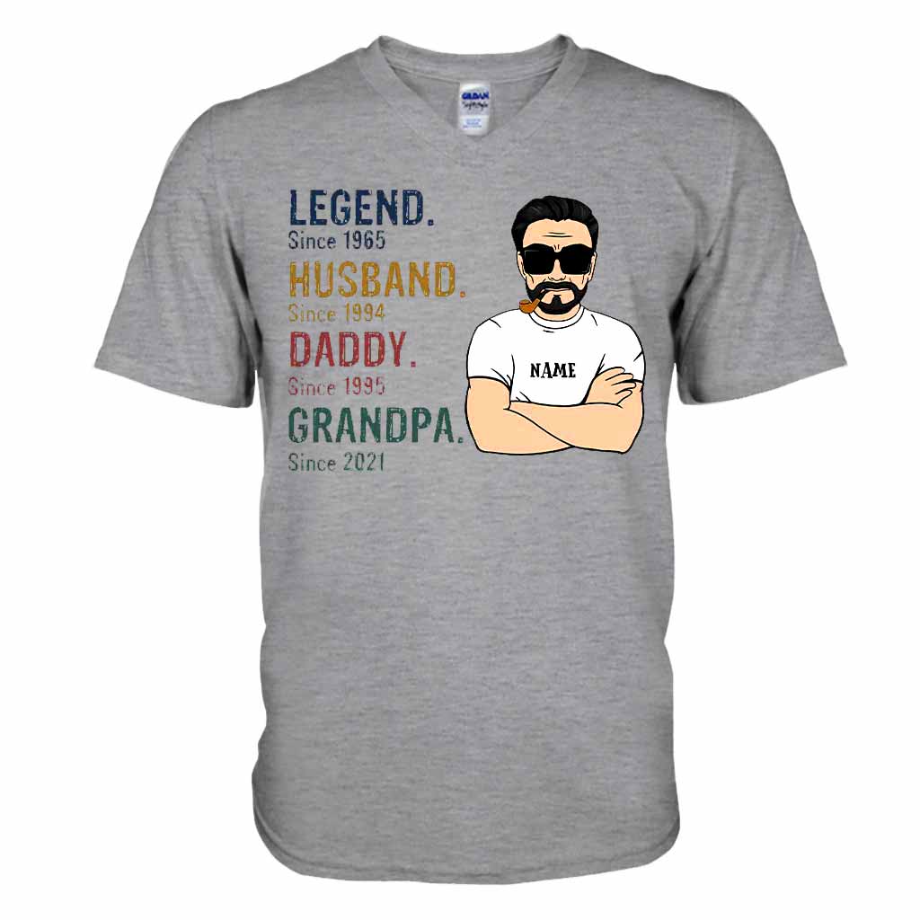 Légende Mari Papa Grand-père - T-shirt et sweat à capuche personnalisés pour papa 062021