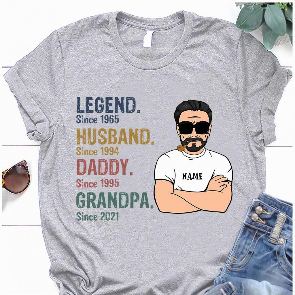 Légende Mari Papa Grand-père - T-shirt et sweat à capuche personnalisés pour papa 062021