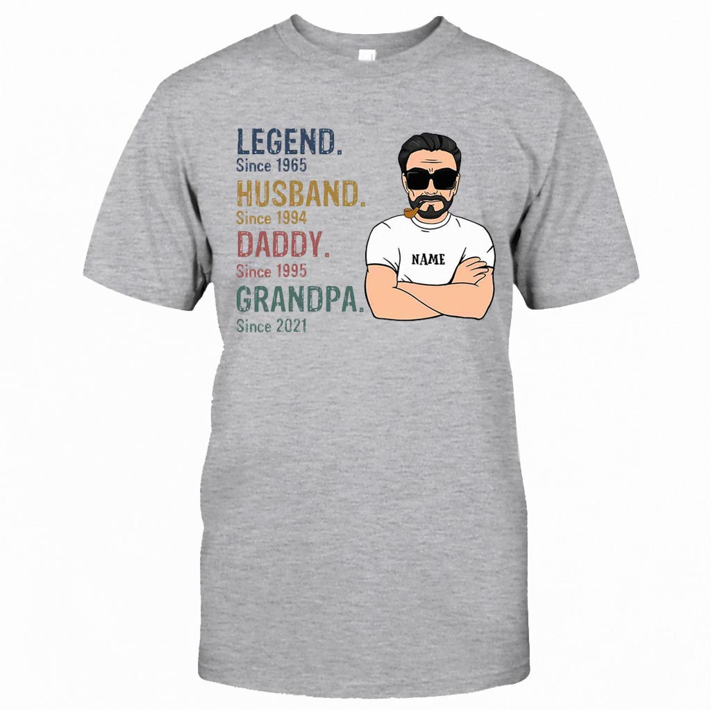 Légende Mari Papa Grand-père - T-shirt et sweat à capuche personnalisés pour papa 062021