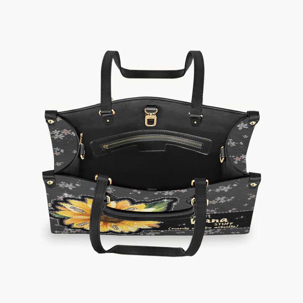 Sac à main en cuir personnalisé « Petit soleil de grand-mère et tournesol »