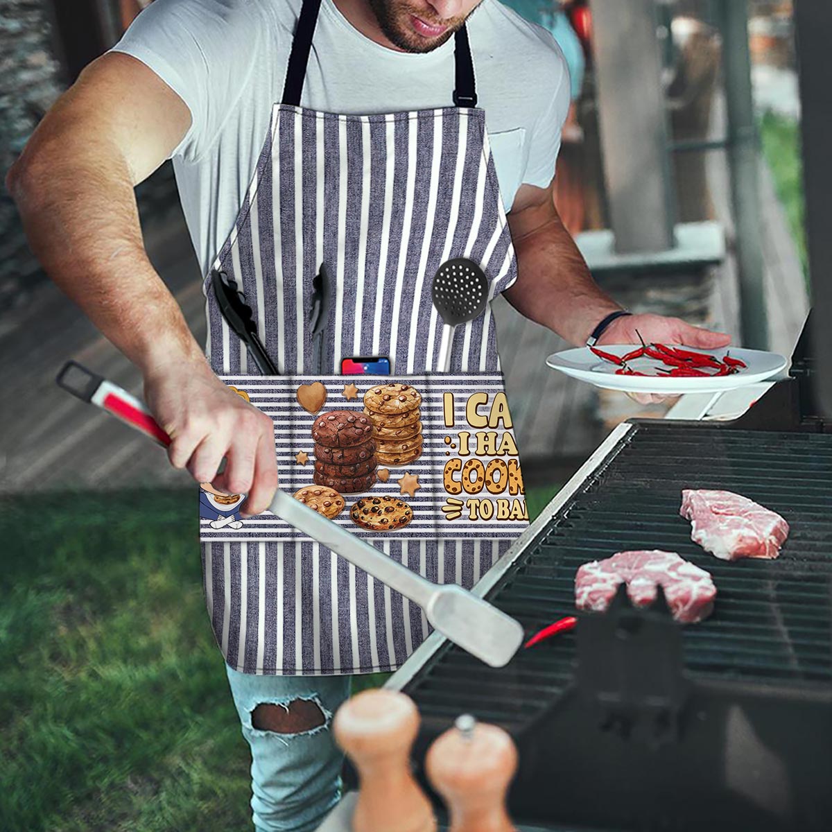 Tablier de pâtisserie personnalisé « Je ne peux pas, j'ai des biscuits à faire »