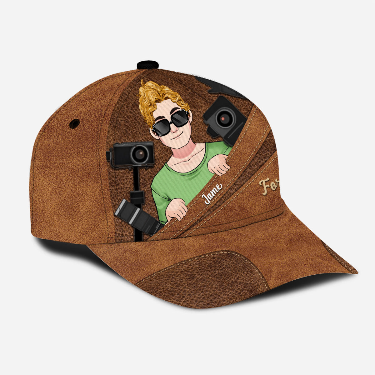 Né pour photographier, forcé de travailler - Casquette classique de photographie personnalisée