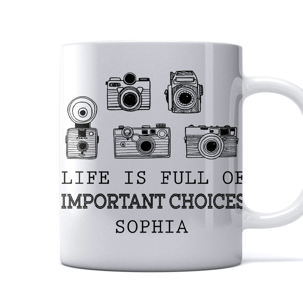 La vie est pleine de choix importants - Mug photo personnalisé