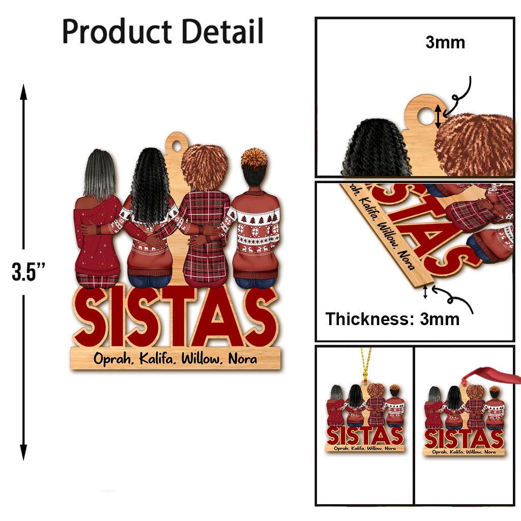 Sistas - Ornement de Noël personnalisé pour meilleures amies