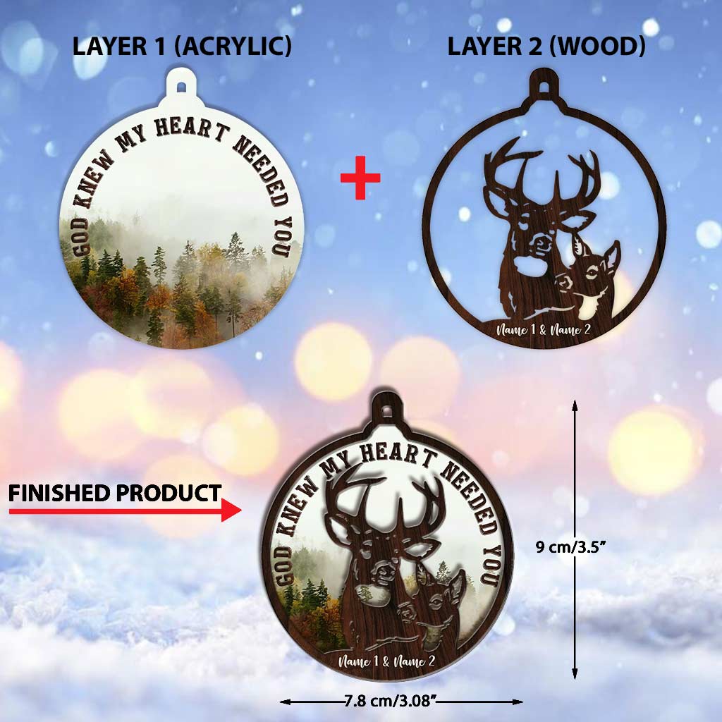 Dieu savait que mon cœur avait besoin de toi - Ornement de Noël personnalisé à plusieurs niveaux